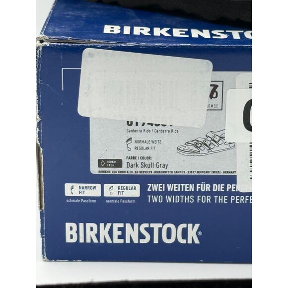 Birkenstock Canberra Kids Birko Flor Sandals Dark Gray Skull Size US5 EU36 - Picture 3 of 9